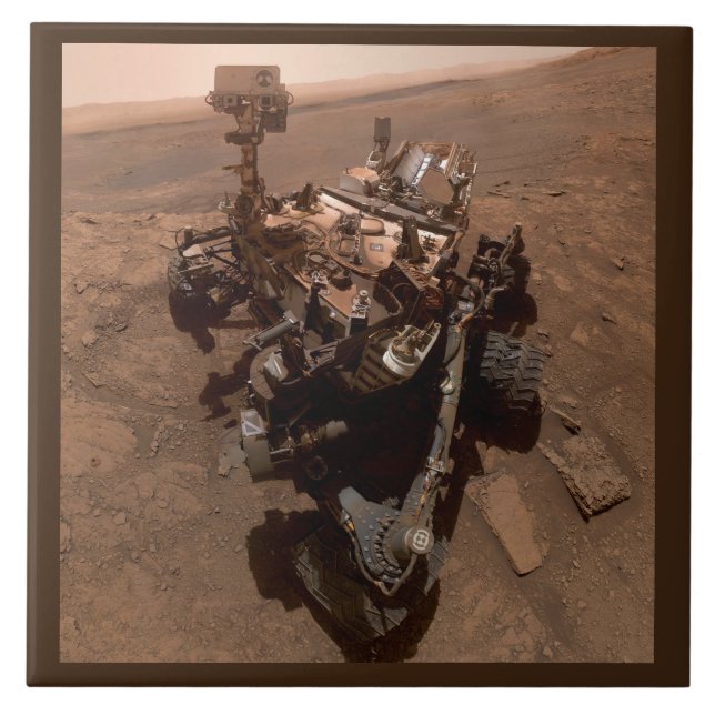Carreau Selfie de Mars Curiosity paysage martien rouge (Devant)