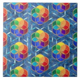 Carreau Semences de vie en Fleur de vie Motif