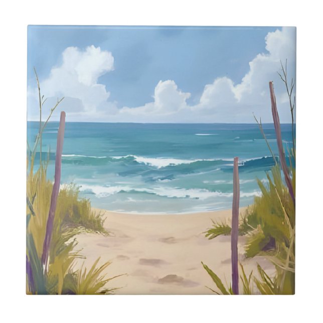 Carreau Sentier de la Plage | Eau de mer Côtière Peinte à  (Devant)