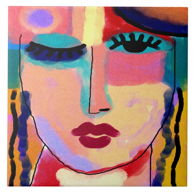 Carreau Sentiments mitigés Peinture numérique Abstraite (Devant)