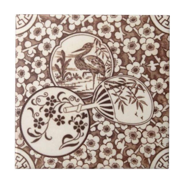 Carreau Séphia Style japonais Antique Repro Tile (Devant)