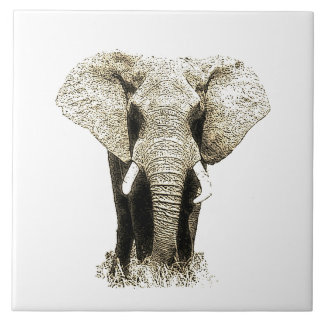 Carreau Sepia Elephant