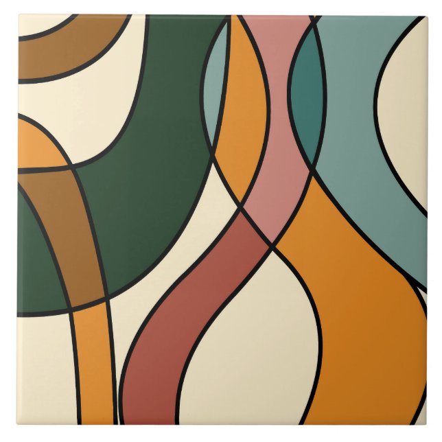 Carreau Serene Savanna Gentle Abstract Modern Earthy  (Devant)