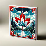 Carreau Serene Wilderness : Un paysage canadien captivant<br><div class="desc">Voici "Serene Wilderness", notre toute dernière tuile en céramique carré qui résume la beauté époustouflante de l'extérieur canadien. Cette pièce apporte l'essence du Canada dans votre maison, avec un design symétrique étonnant qui met en valeur les montagnes majestueuses, les forêts à feuillage persistant luxuriantes, les cours d'eau sereins et l'emblématique...</div>