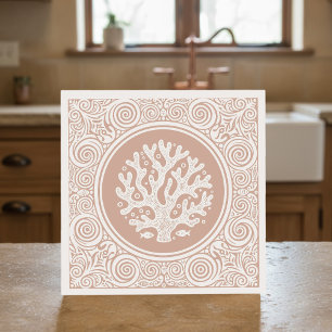 Carreau Série de vie côtière Lace Coral Coral D1208