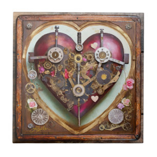 Carreau Série Steampunk Rouge à Cœur Buff