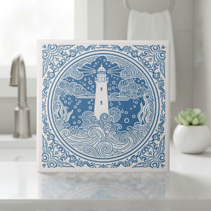 Carreau Série Vie Côtière Phare Bleu D1208