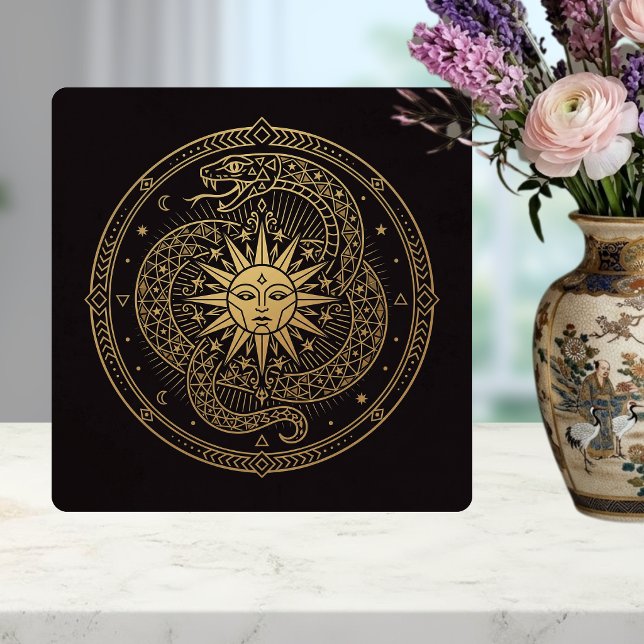 Carreau Serpent d'Or Ésotérique Mandala Solaire Céleste (Créateur téléchargé)