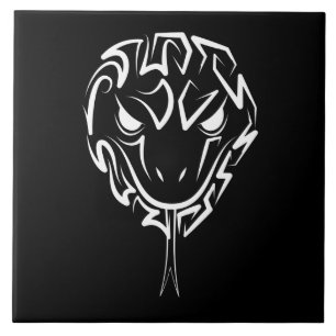 Carreau Serpent tribal noir et blanc