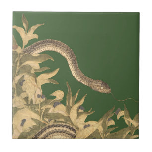 Carreau Serpent vert Vintage