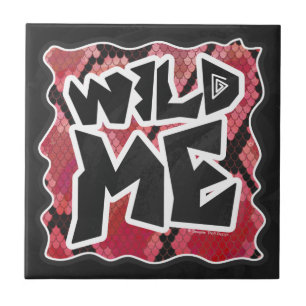 Carreau Serpent Wild Me Black et Red Print