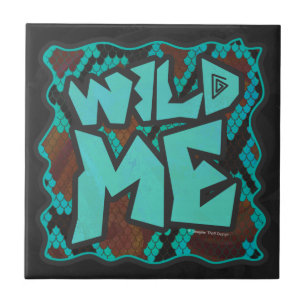 Carreau Serpent Wild Me Impression Brown et Turquoise