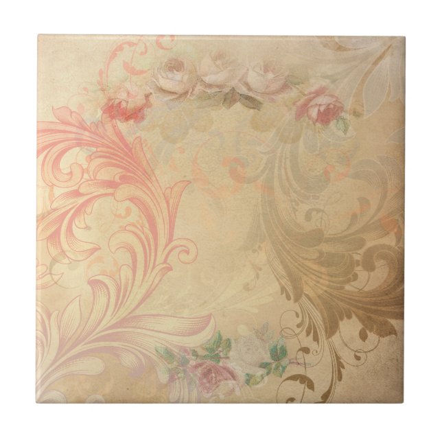 Carreau Shabby Chic Carrelage Floral (Devant)