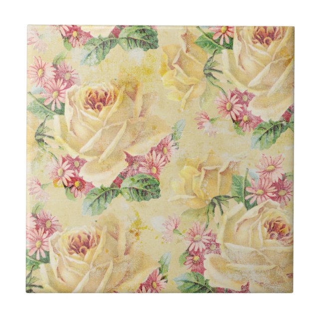 Carreau Shabby Chic Carrelage Floral (Devant)