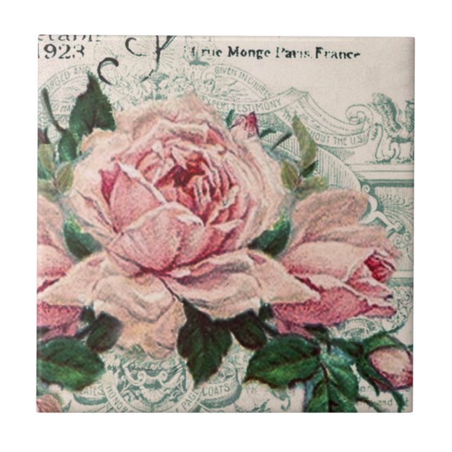 Carreau shabby chic, découpage, victorien, français chic,  (Devant)