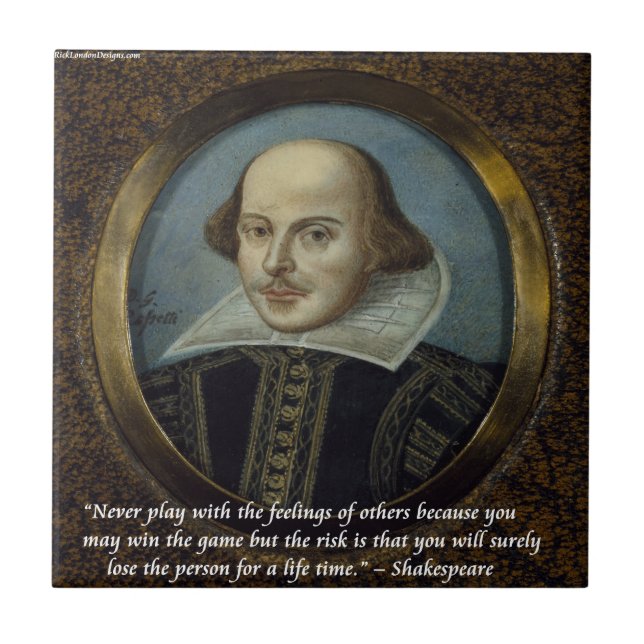 Carreau Shakespeare & Sa Célèbre Citation Sur Les Sentimen (Devant)