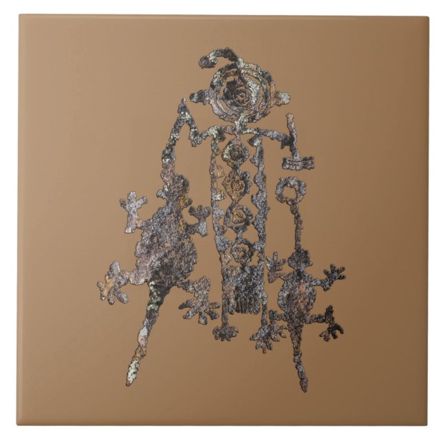 Carreau Shaman Petroglyph Coso Range, Californie (Devant)