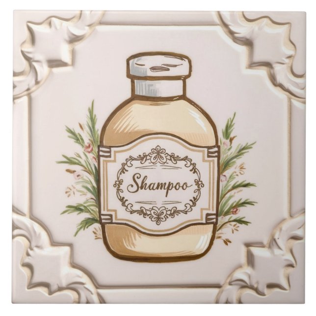 Carreau Shampoing blanc et crème Bouteille Salle de bain a (Devant)
