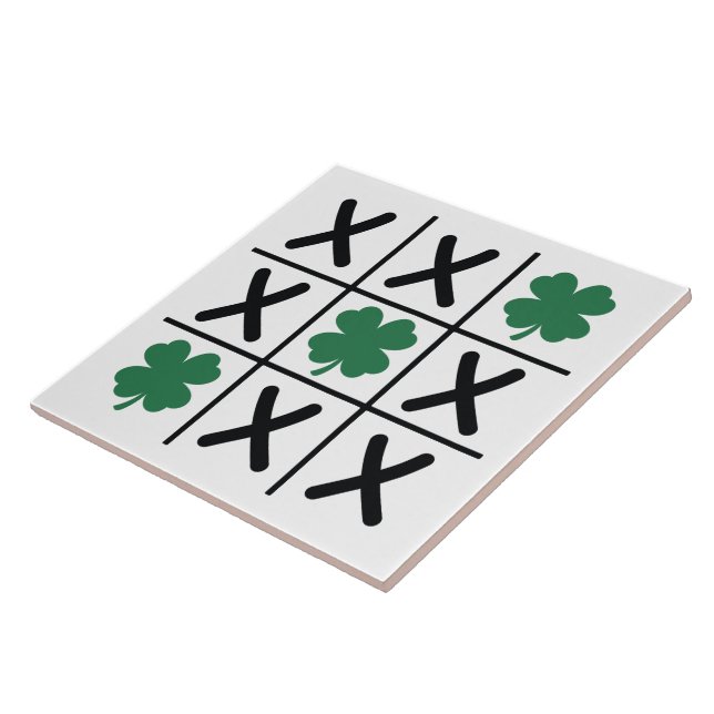 Carreau Shamrock irlandais Tic Tac Toe (Côté)