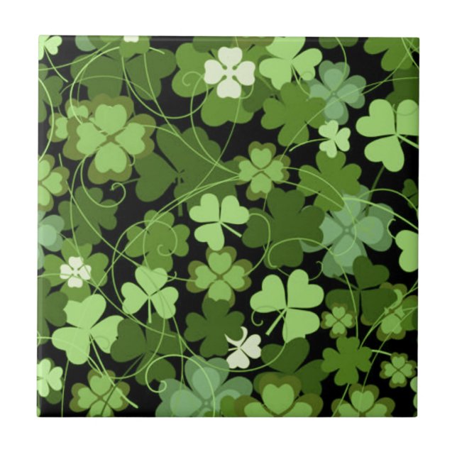 Carreau Shamrock irlandais vert (Devant)