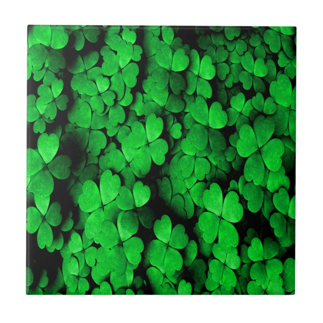 Carreau Shamrocks and Hearts Saint Patrick's Day Green (Devant)