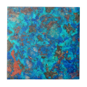 Carreau Shattuckite à motif bleu