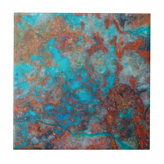 Carreau Shattuckite Bleue Et Rouge (Devant)