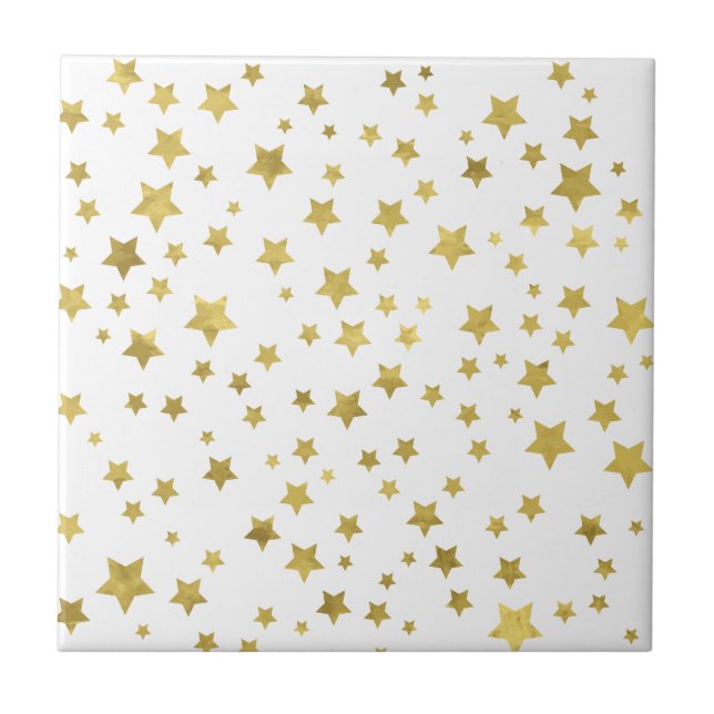 Carreau Shimmery Goldstars Golden Star Motif (Devant)