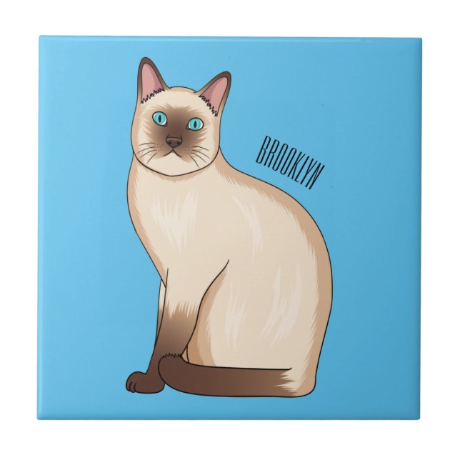 Carreau Siamese cat cartoon (Devant)