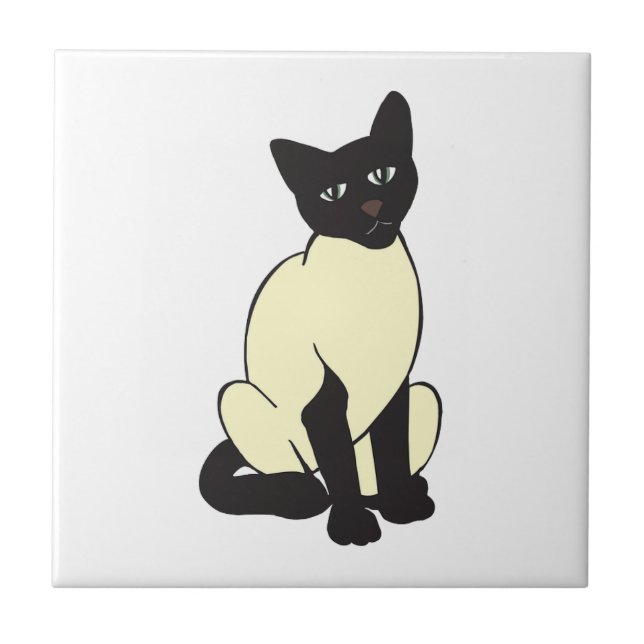 Carreau Siamese Chat Animaux de compagnie mignons Destiny  (Devant)