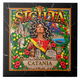 Carreau SICILIA Conception sicilienne Personnaliser Nom CA