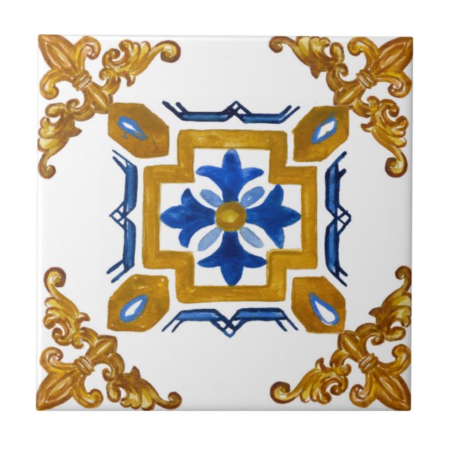 Carreau sicilian, majolica, tiles,    (Devant)
