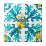 Carreau sicilien, été, citron, mosaïque, bleu,<br><div class="desc">Été,  dynamique,  Carreaux méditerranéens</div>