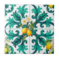sicilien, été, citron, mosaïque, vert,