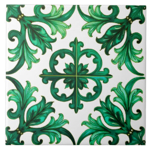 Carreau sicilien, été, citron, mosaïque, vert,