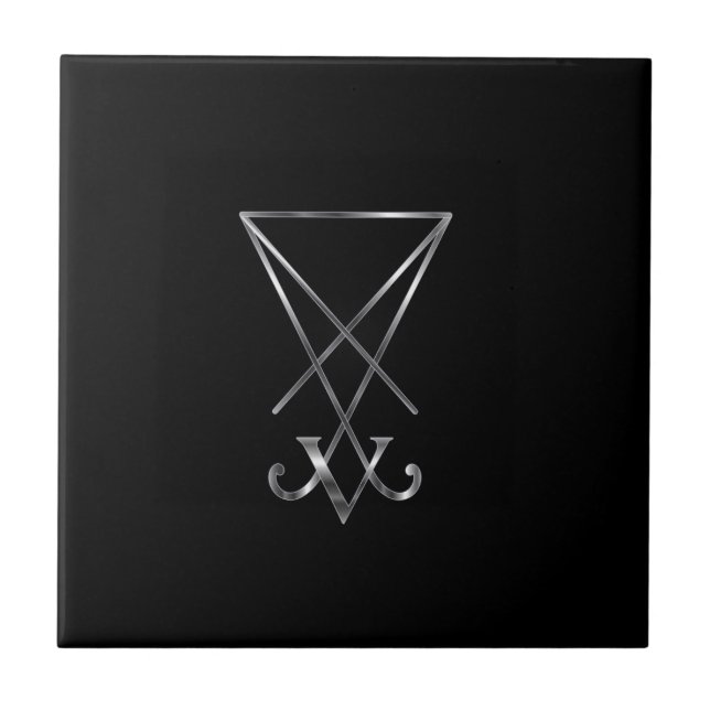 Carreau Sigil de symbole de Lucifer- A de satanisme (Devant)