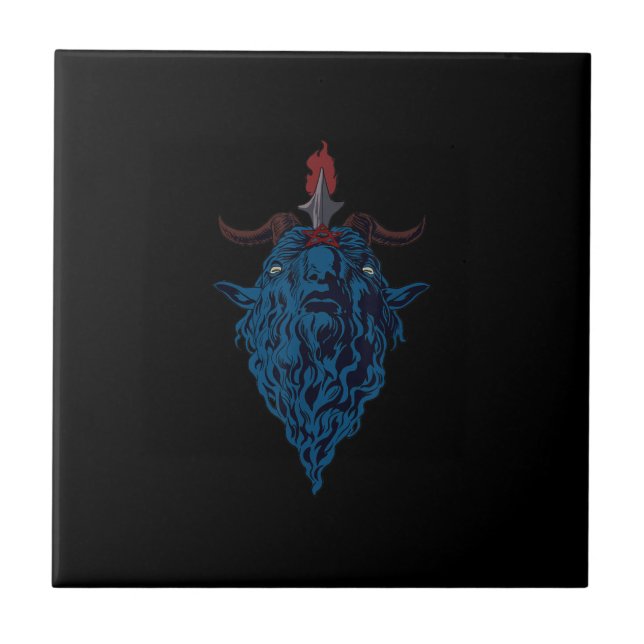 Carreau Sigil Of Baphomet Goat Of Mendes Satan Dark Goth (Devant)