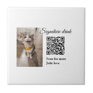Carreau Signature boisson scanner QR code ajouter le nom d