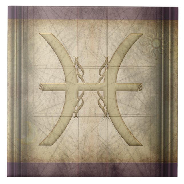 Carreau Signe de zodiaque de Poissons (Devant)