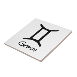 Carreau Signe du zodiaque Gémeaux sur fond blanc