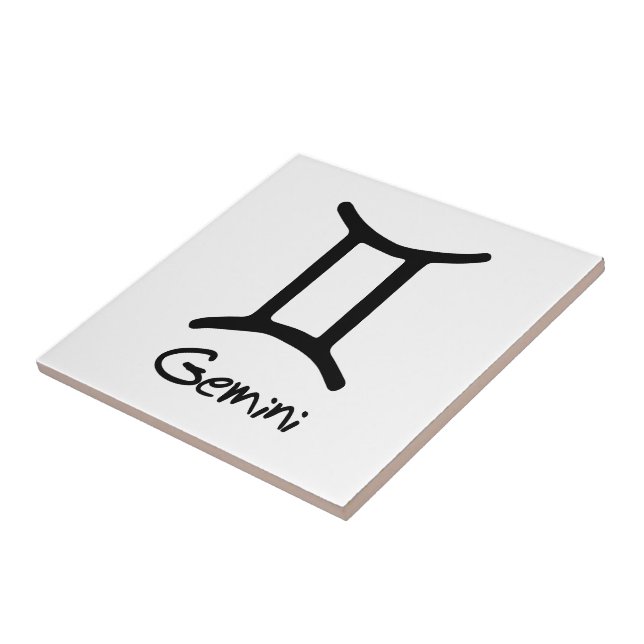 Carreau Signe du zodiaque Gémeaux sur fond blanc (Côté)