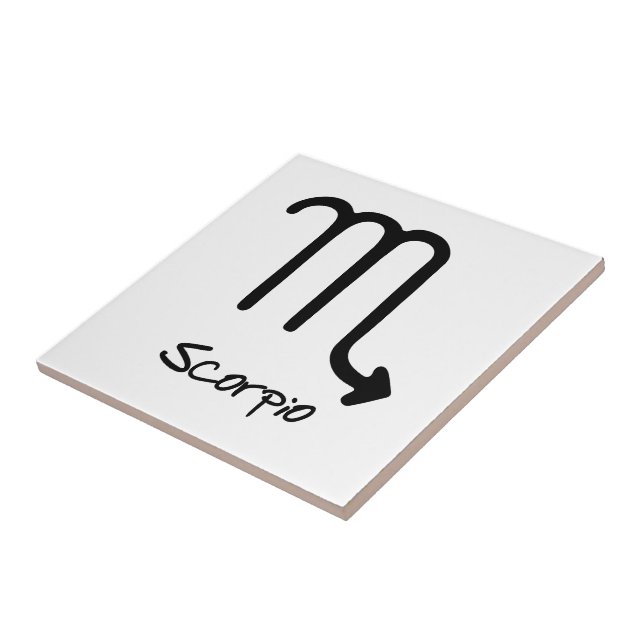 Carreau Signe du zodiaque Scorpion sur fond blanc (Côté)