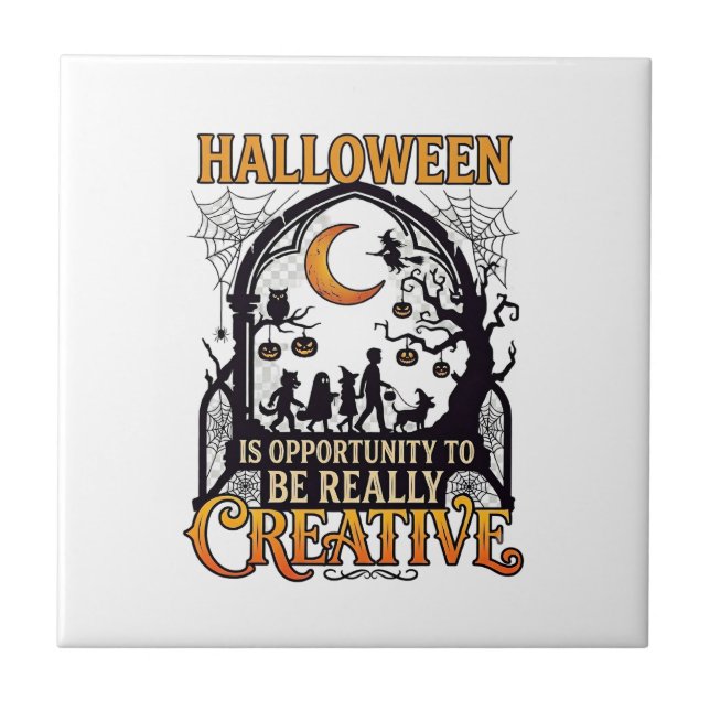Carreau Silhouette Créatif Enfants Halloween Croissant De  (Devant)