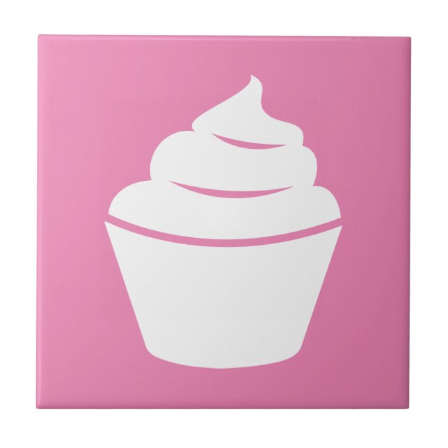 Carreau Silhouette Cupcake Cuisine carré personnalisée (Devant)