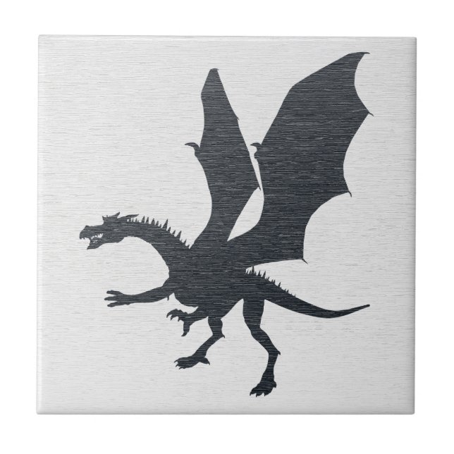 Carreau Silhouette de dragon gothique (Devant)
