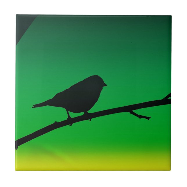Carreau Silhouette de moineau sur le limonène (Devant)