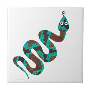 Carreau Silhouette d'impression Brown et Turquoise de serp