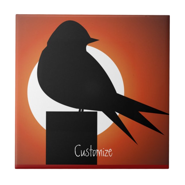 Carreau Silhouette d'oiseau noir Sun Thunder_Cove (Devant)