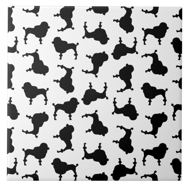 Carreau Silhouettes de chien de caniche COULEUR ARRIÈRE -  (Devant)