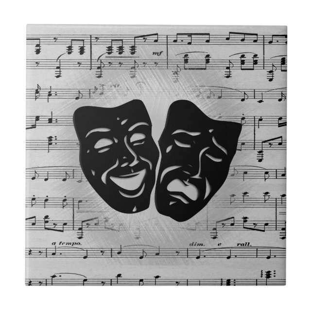Carreau Silver Art unit les masques de théâtre (Devant)